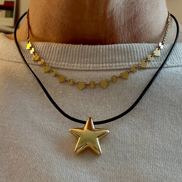Vintage! 14K Gold Heart Necklace 16" ~ 5.4 g - Picture 1 of 7